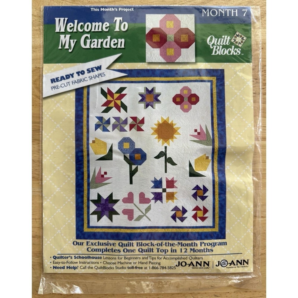 JoAnn Quilt Block Of The Month Kit ~ Welcome to My Garden Dogwood Month 7 New‎